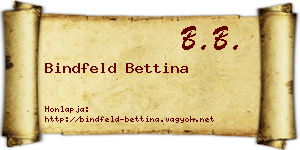 Bindfeld Bettina névjegykártya